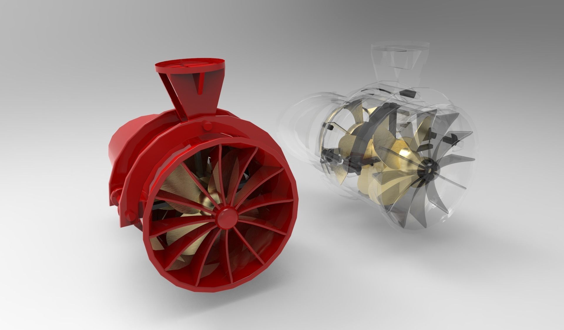 Water Jet Engine propeller 3D model_1