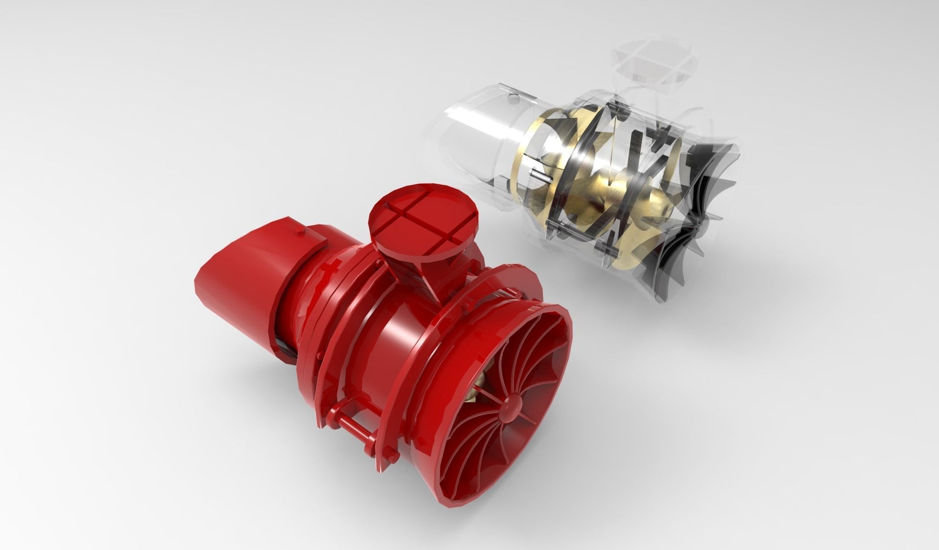 Water Jet Engine propeller 3D model_4