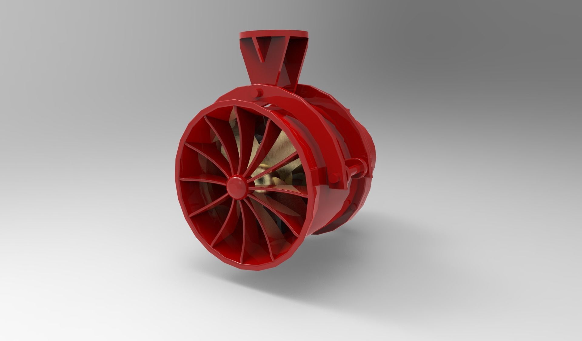 Water Jet Engine propeller 3D model_2