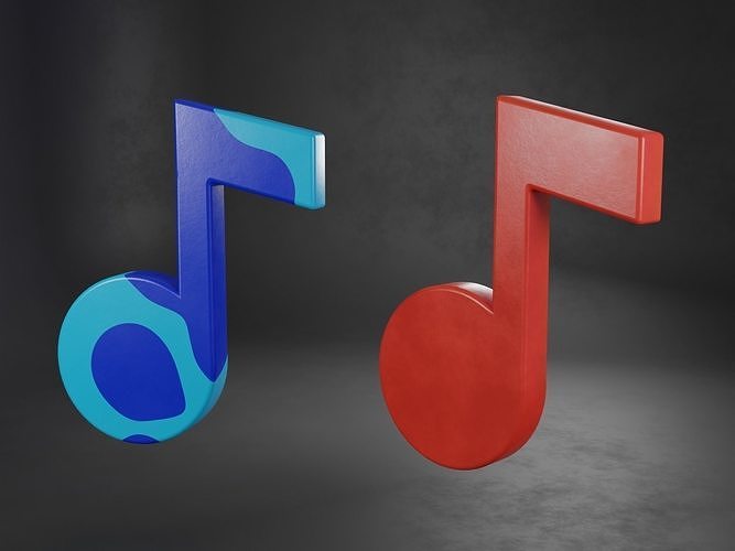 Note Music Icon Low-poly 3D model