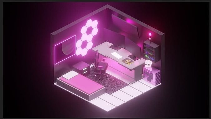 Game room  Low-poly 3D model