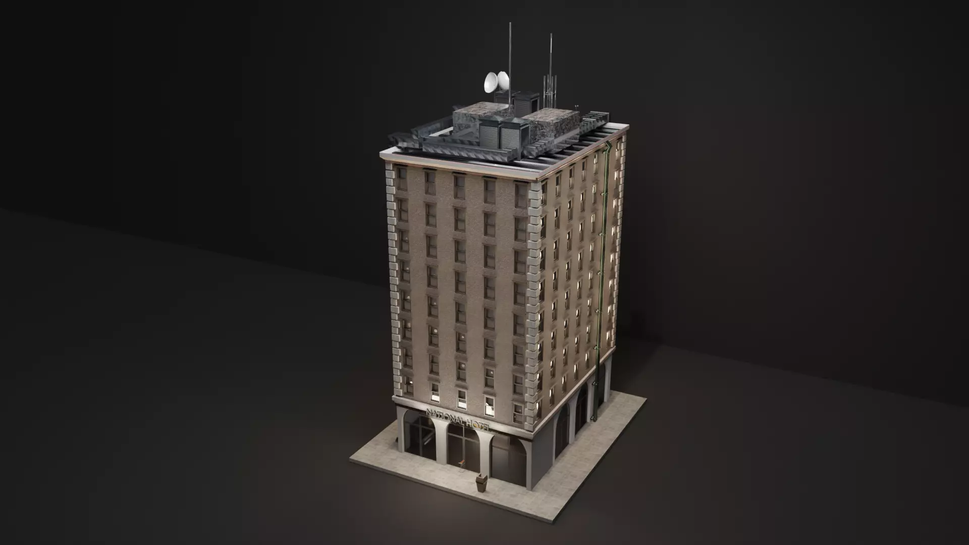 Apartment building 3D model_0