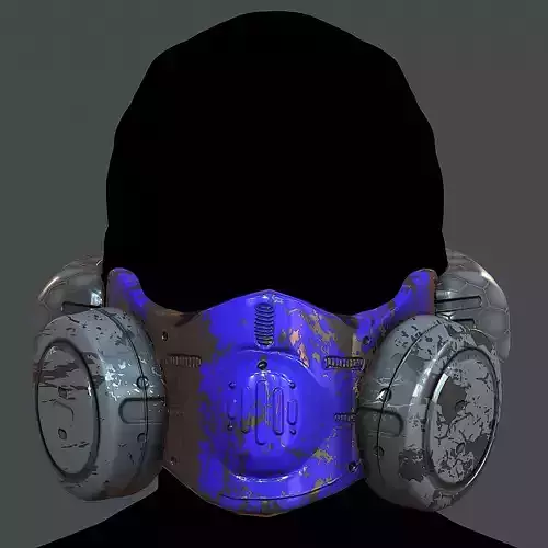 Gas mask helmet 3d model scifi Low-poly 