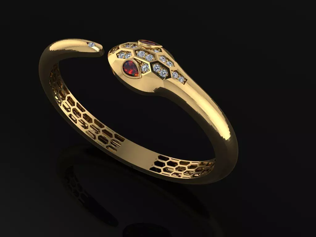 snake bracelet 3D print model_0