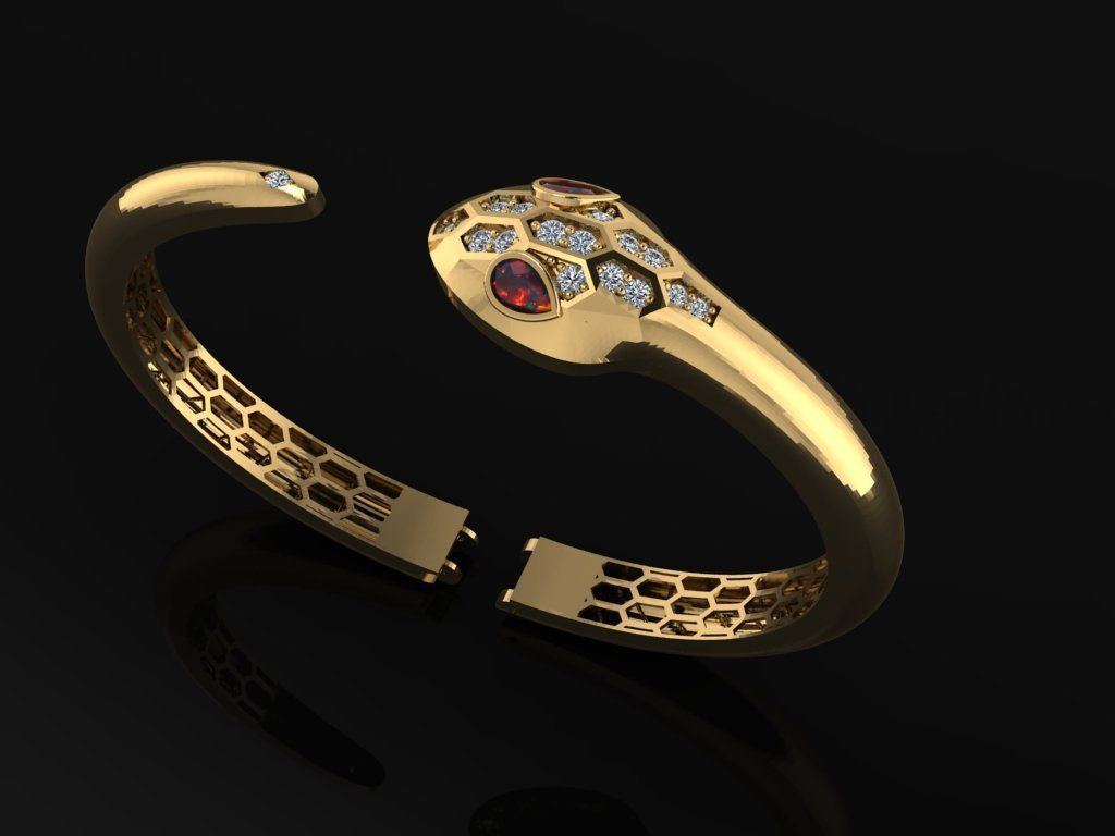 snake bracelet 3D print model_1