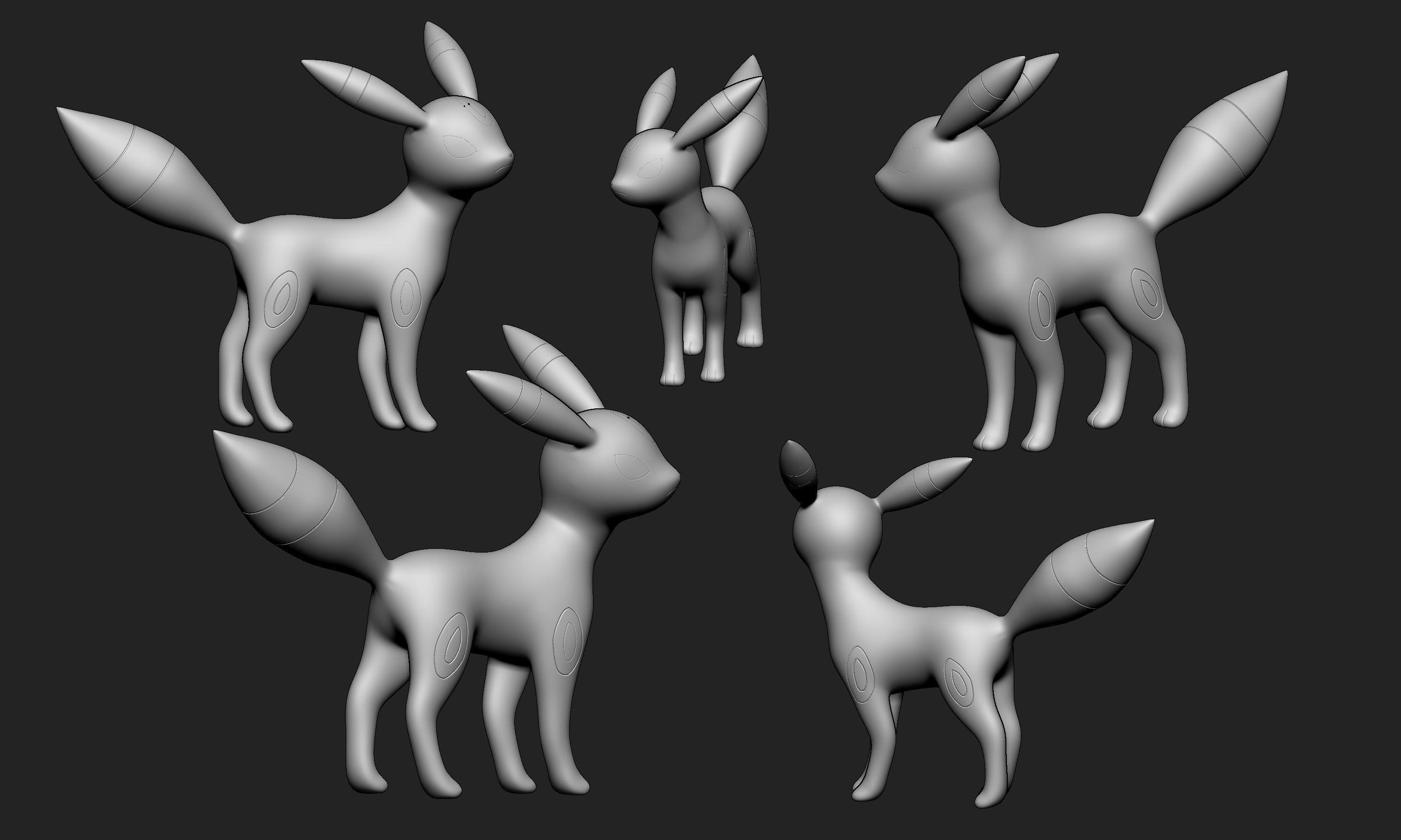 Pokemon - Umbreon 3D print model_3