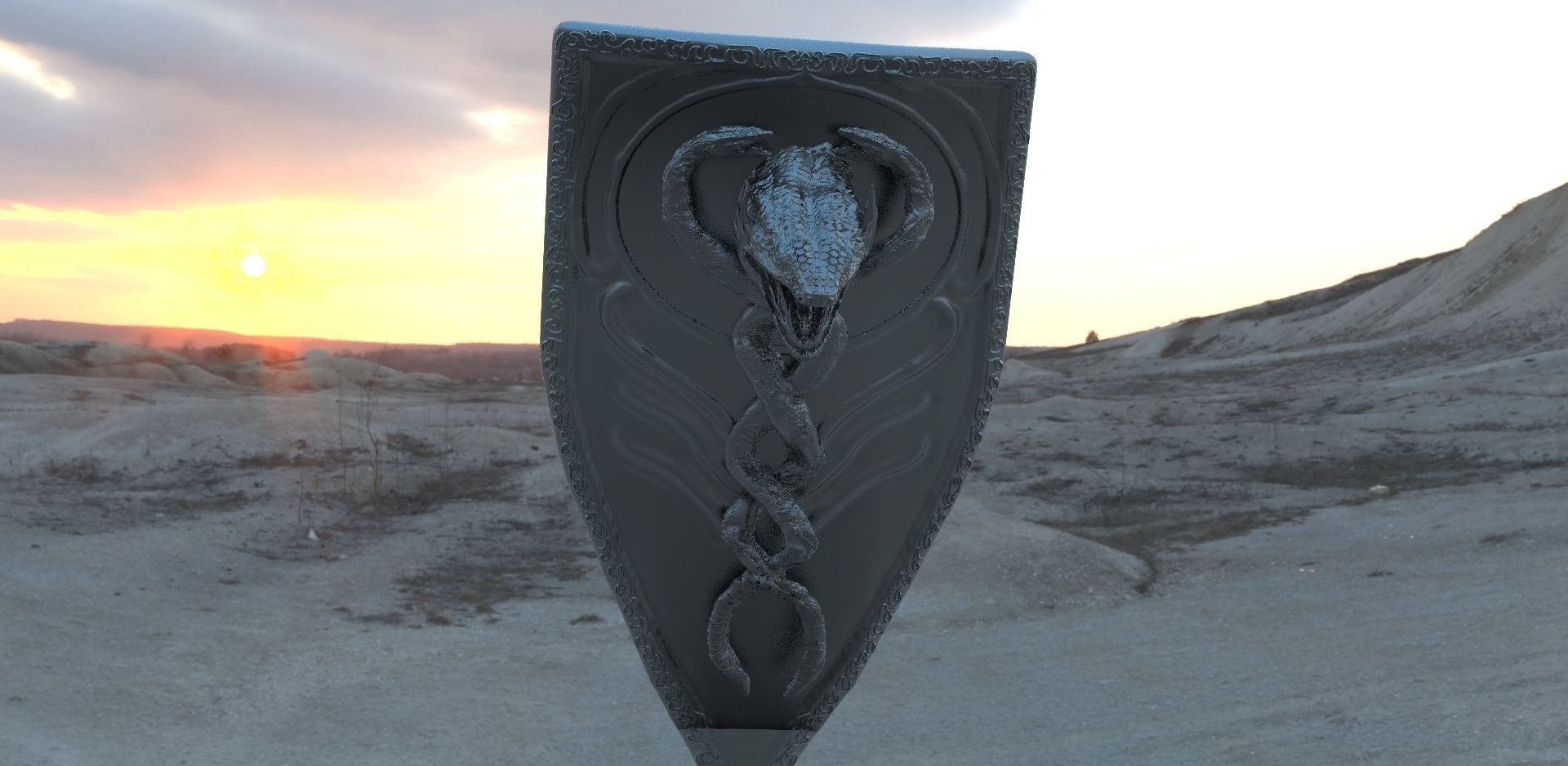 Snake legendary Shield 3D model_1