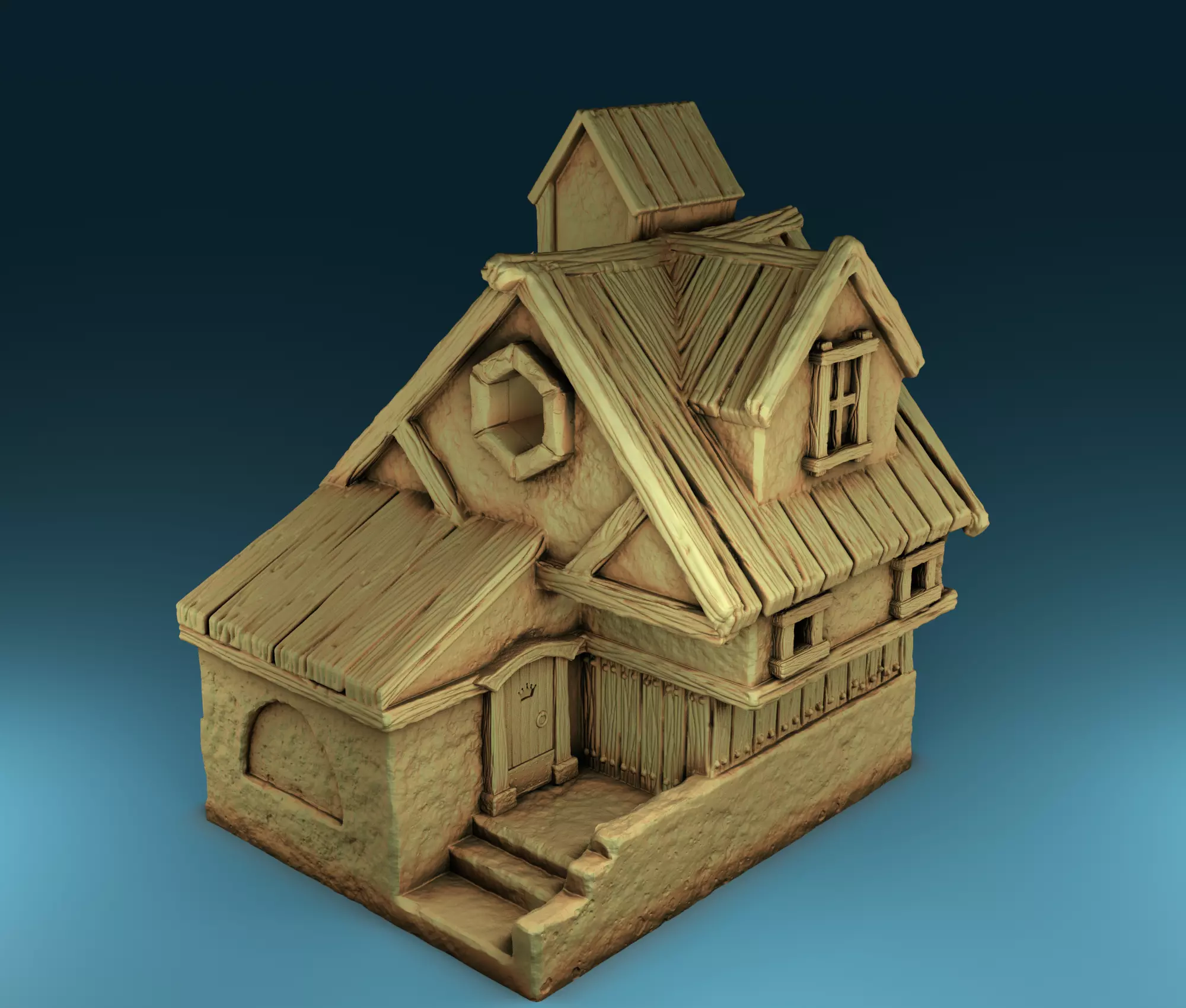 Medieval house 3D print model