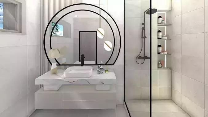 Luxury Modern Bathroom 3D Model