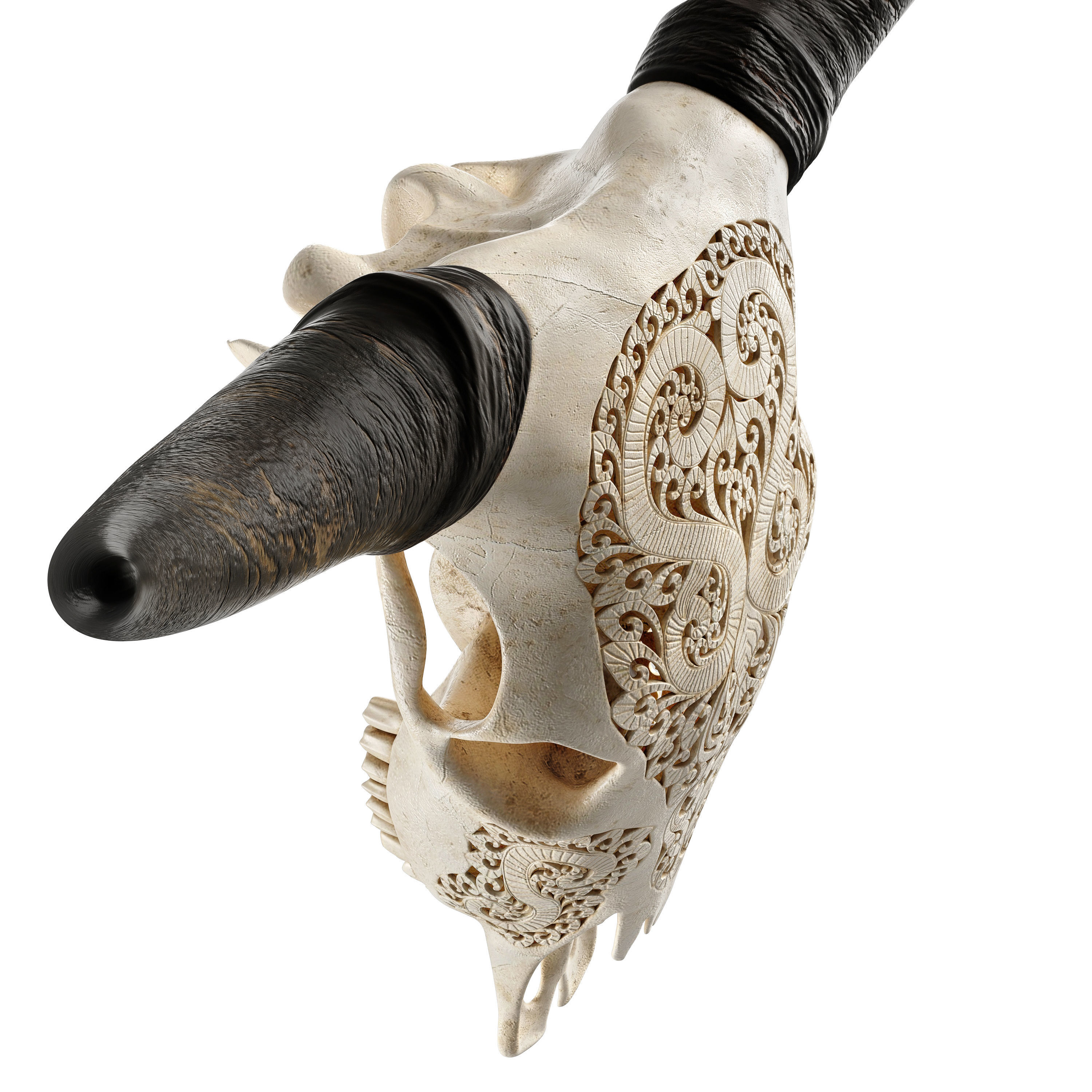 Carved cow skull 3D model_18