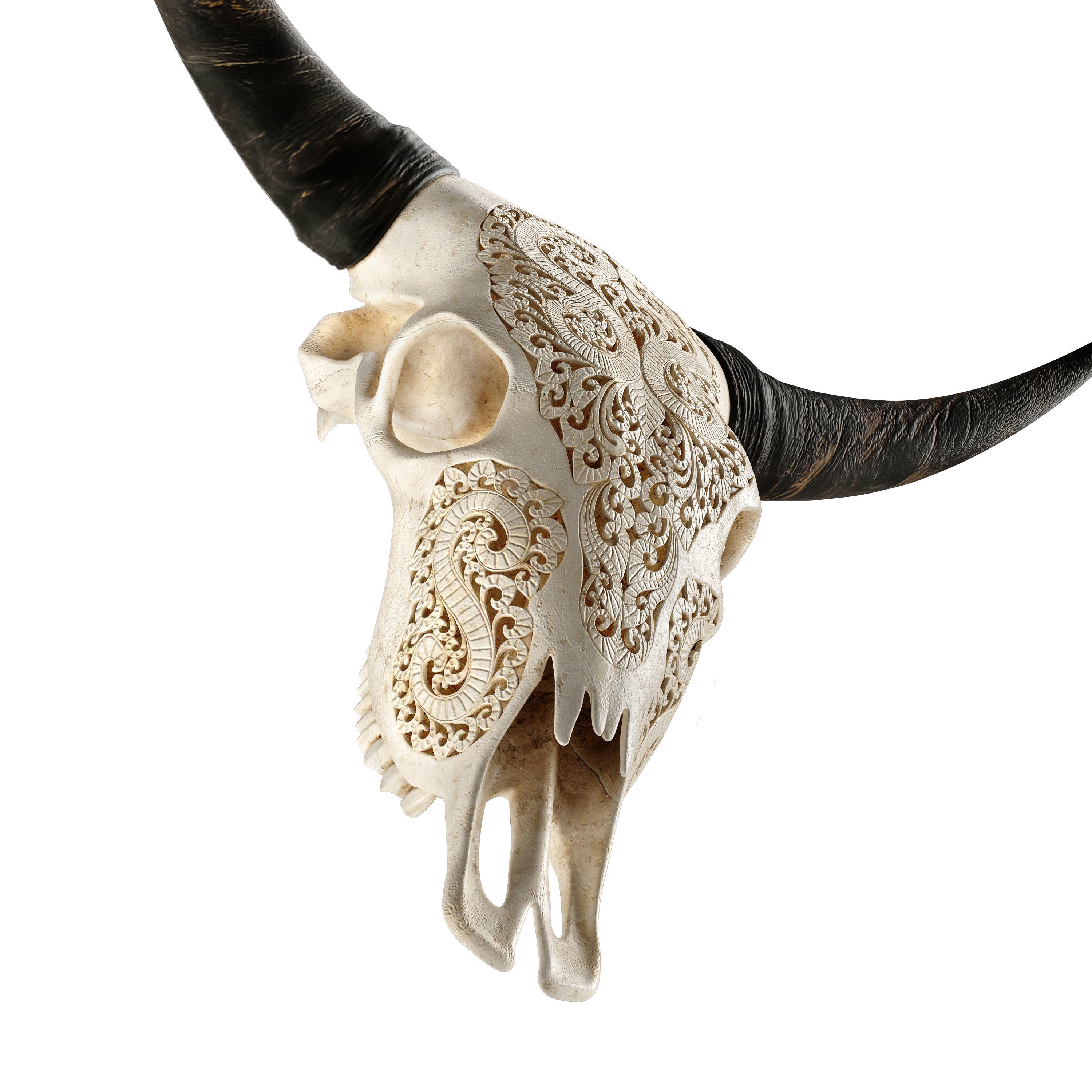 Carved cow skull 3D model_17