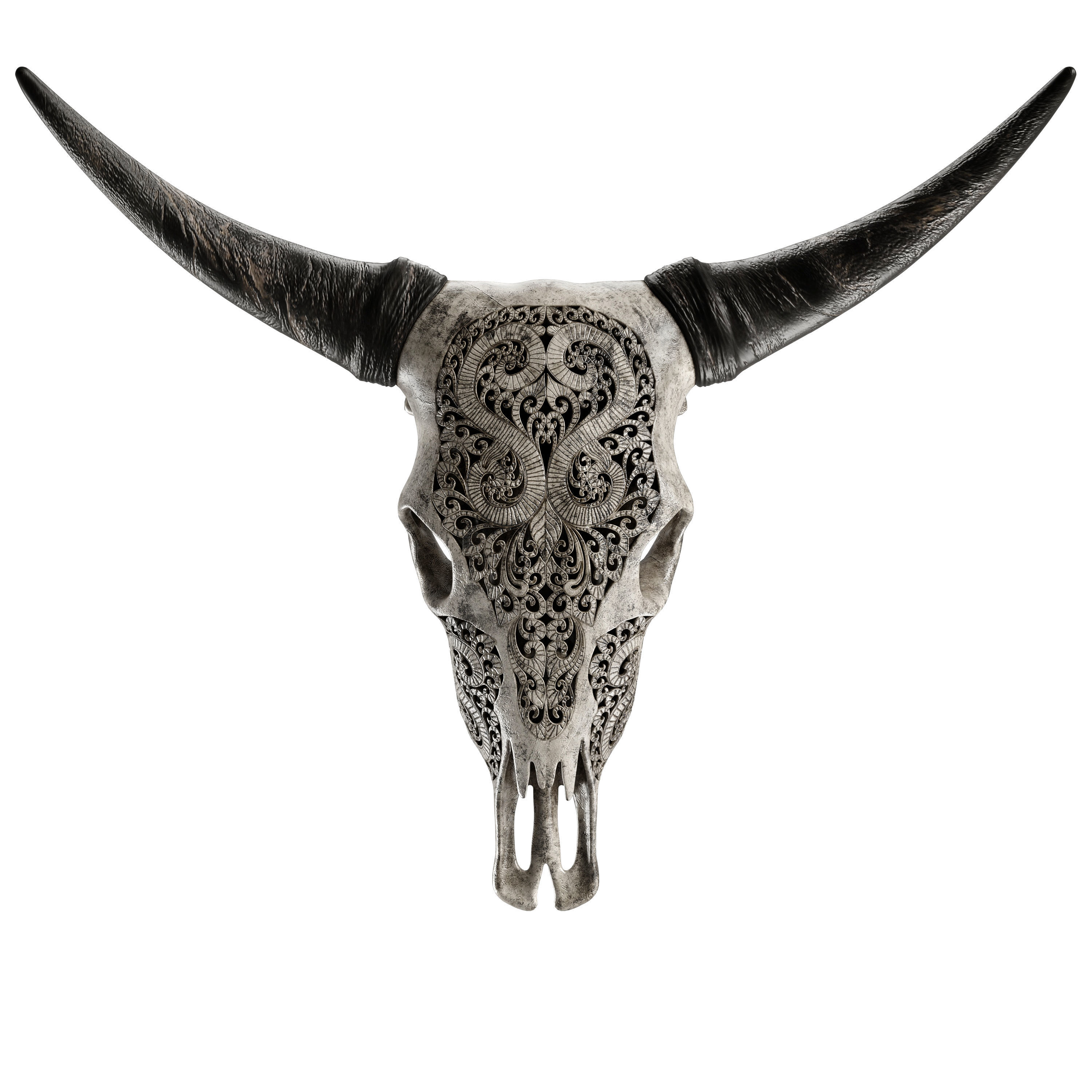Carved cow skull 3D model_11