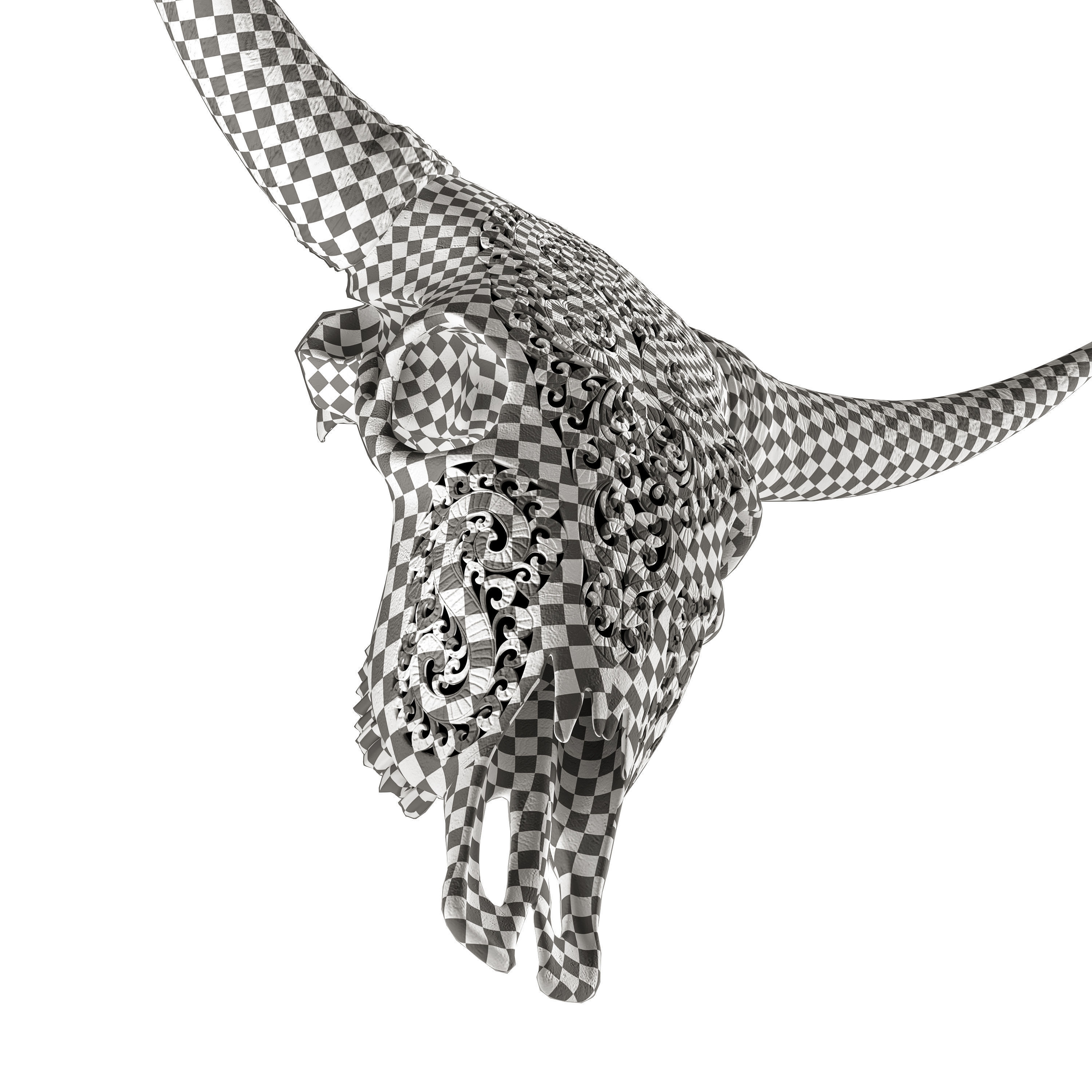 Carved cow skull 3D model_26