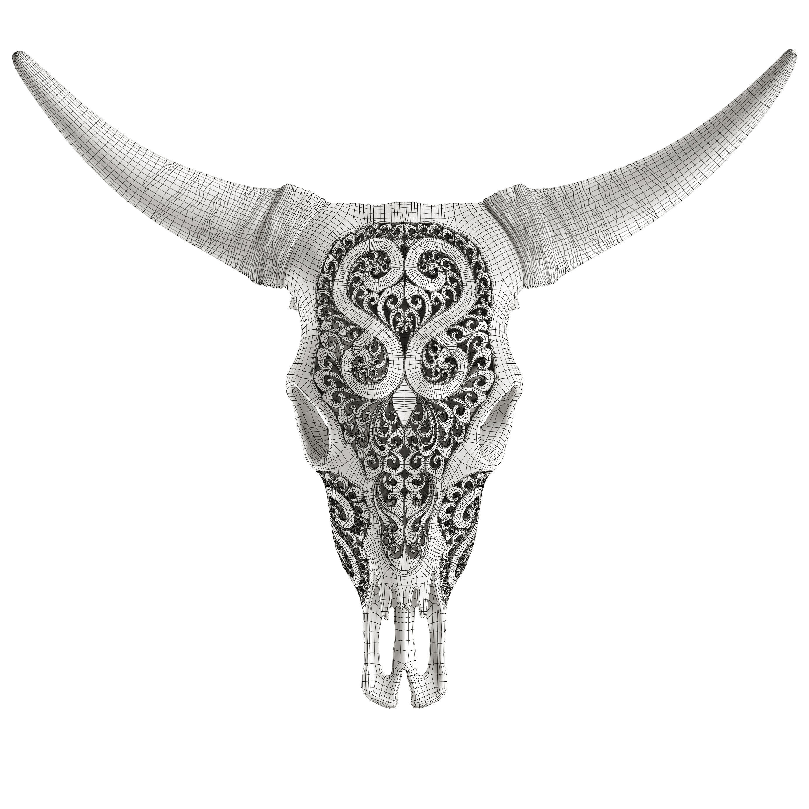 Carved cow skull 3D model_19
