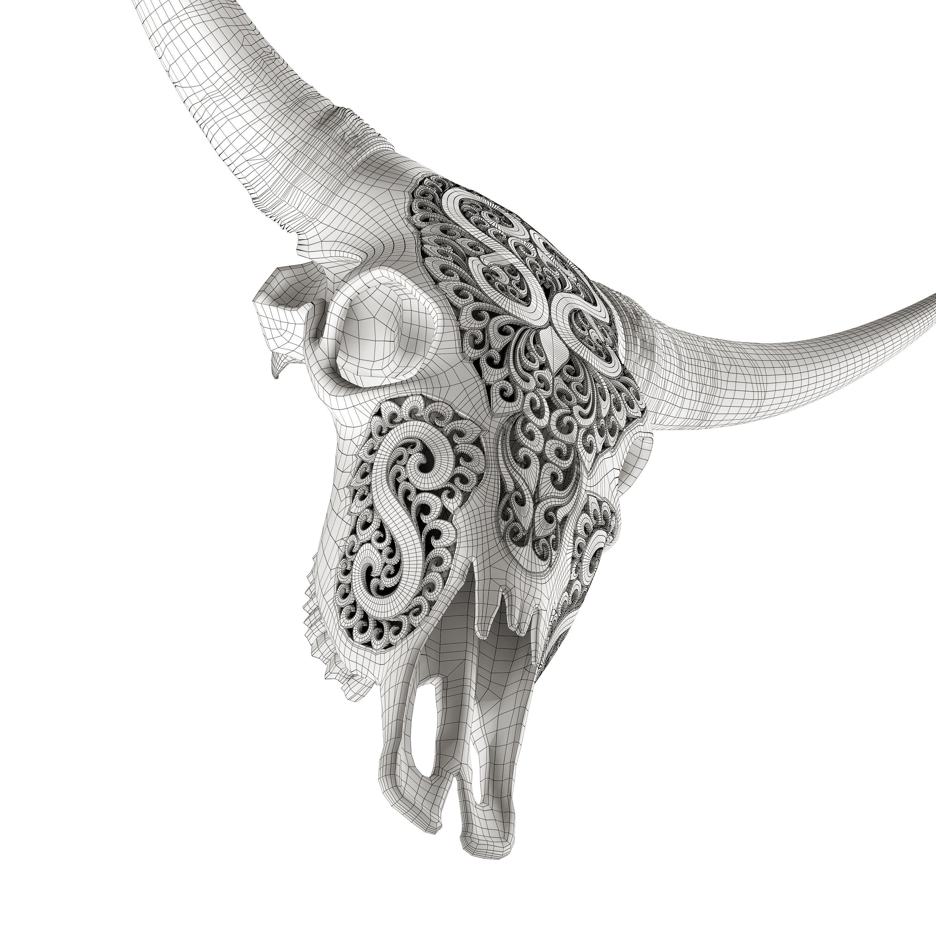 Carved cow skull 3D model_22