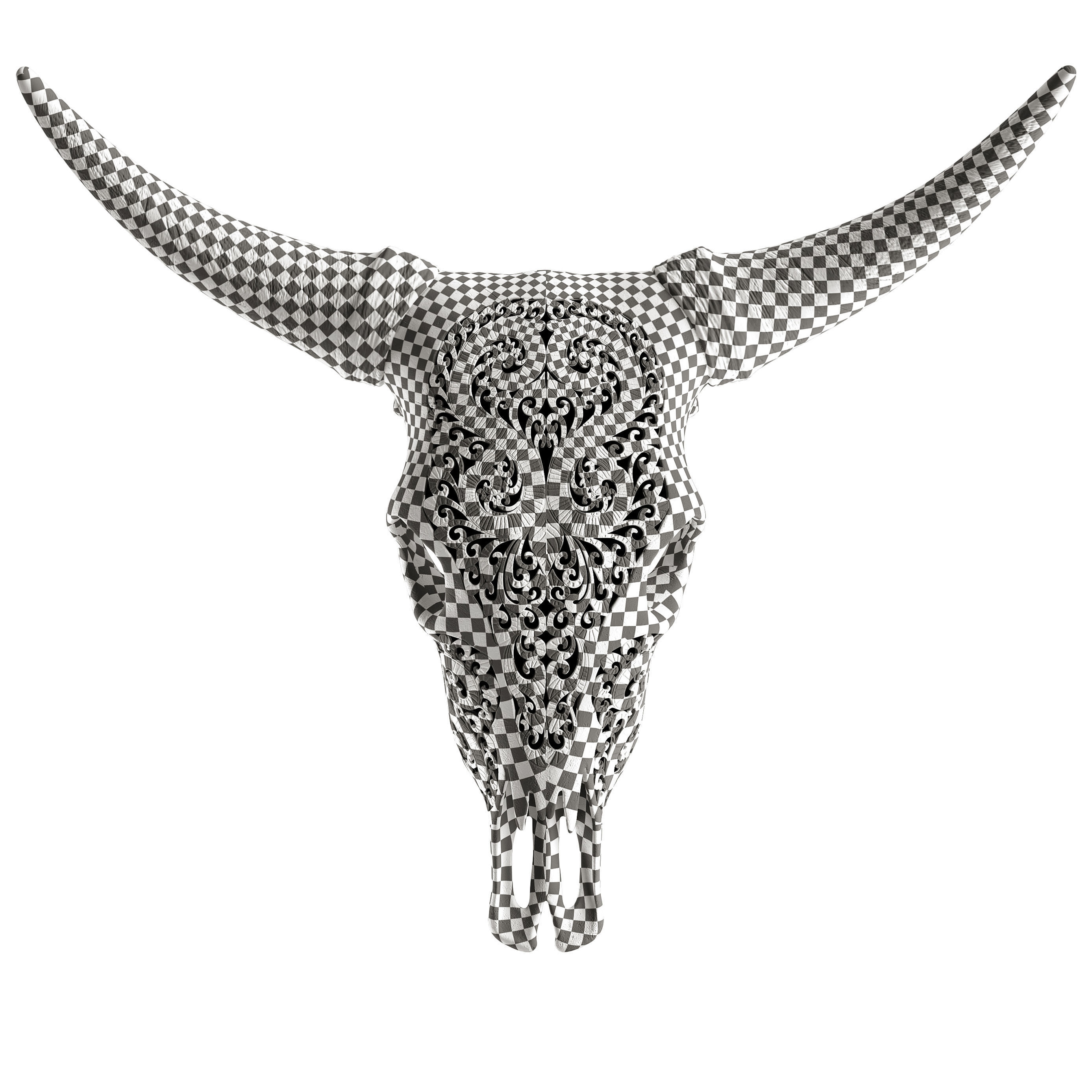 Carved cow skull 3D model_24