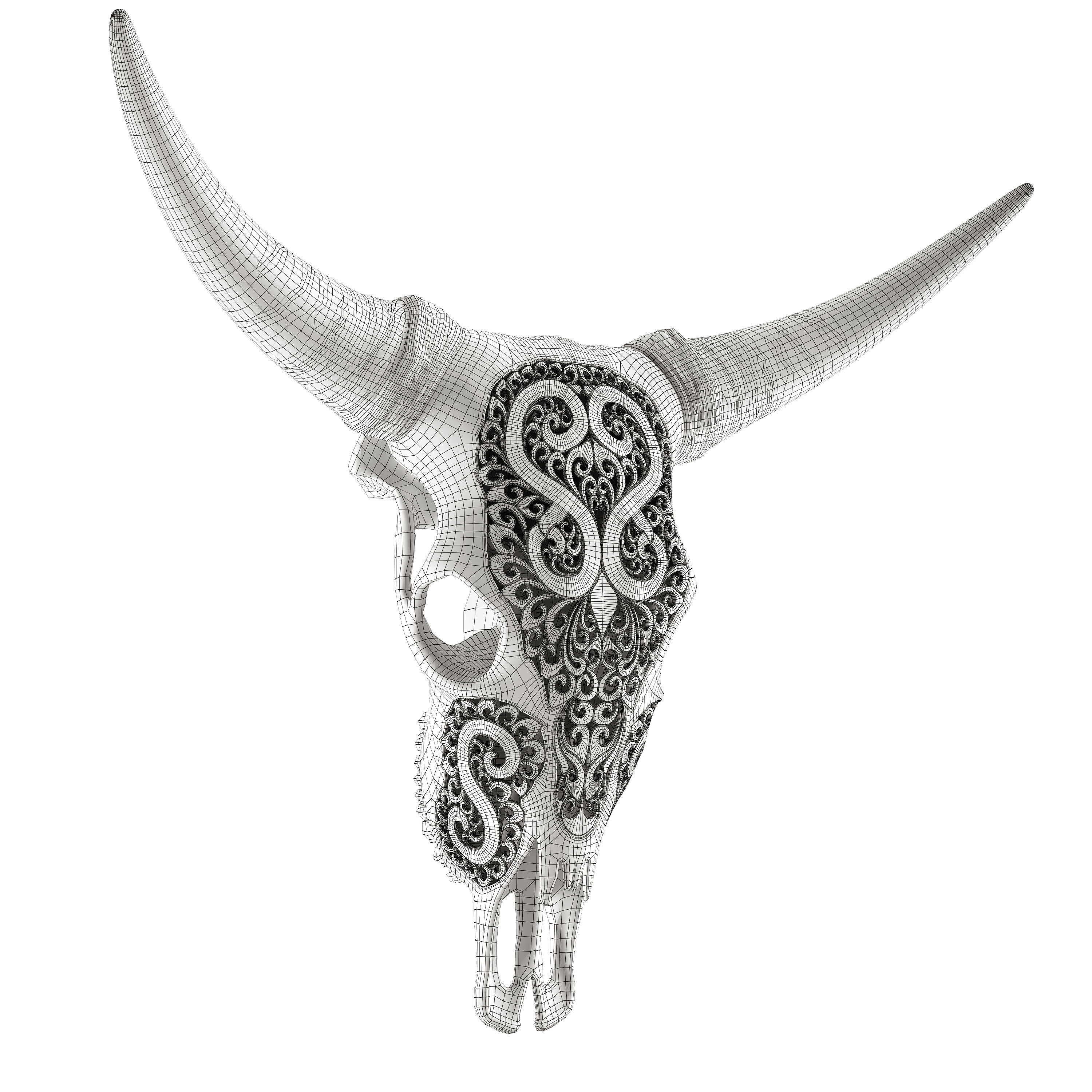 Carved cow skull 3D model_23