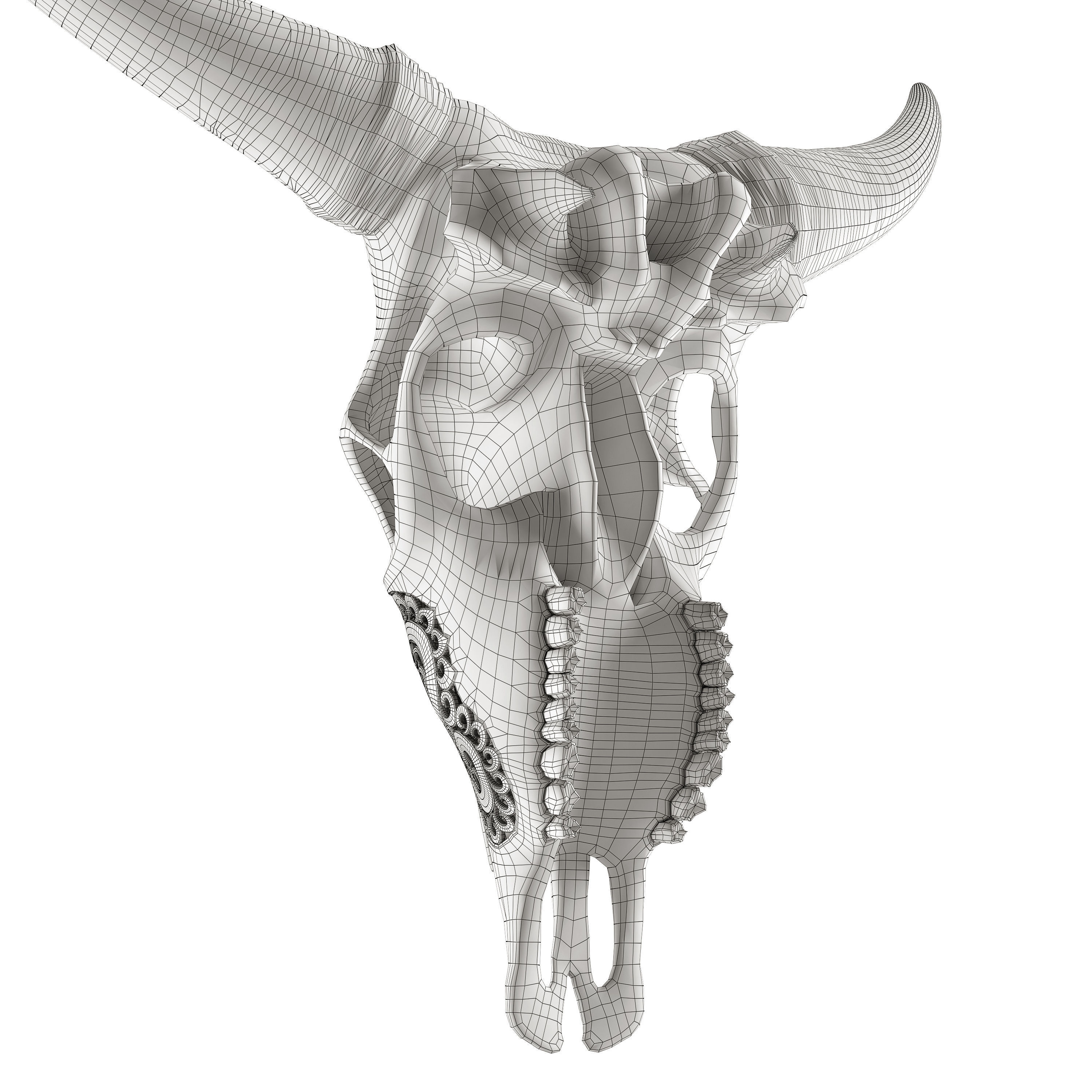 Carved cow skull 3D model_21
