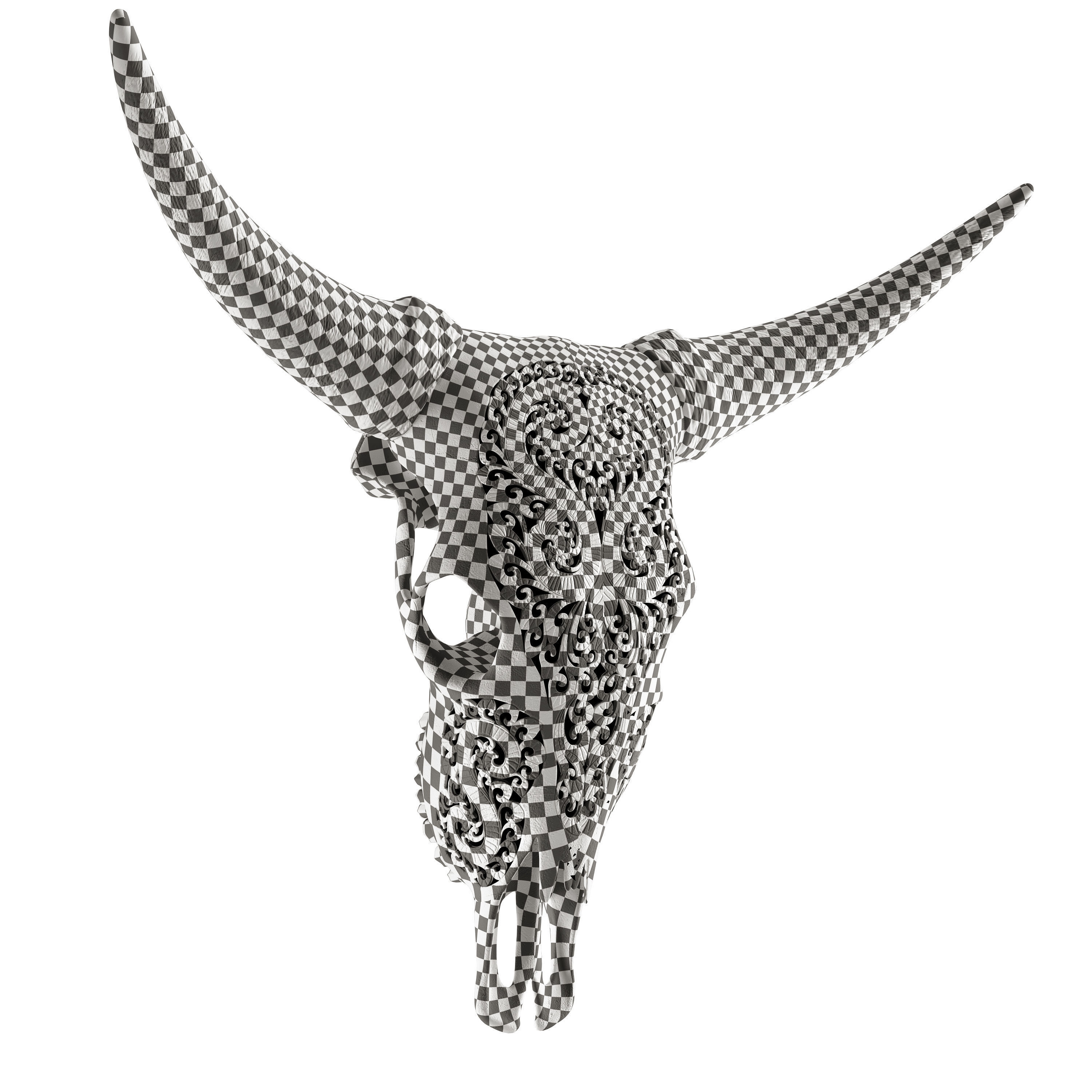 Carved cow skull 3D model_25