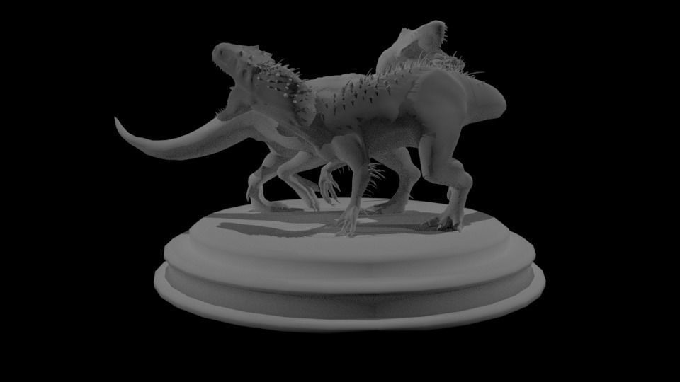 trex vs indominus rex sculpture 3D print model_8