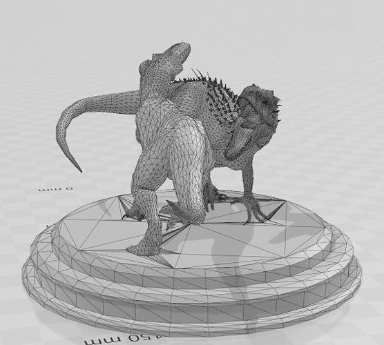 trex vs indominus rex sculpture 3D print model