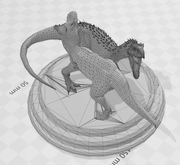 trex vs indominus rex sculpture 3D print model_1