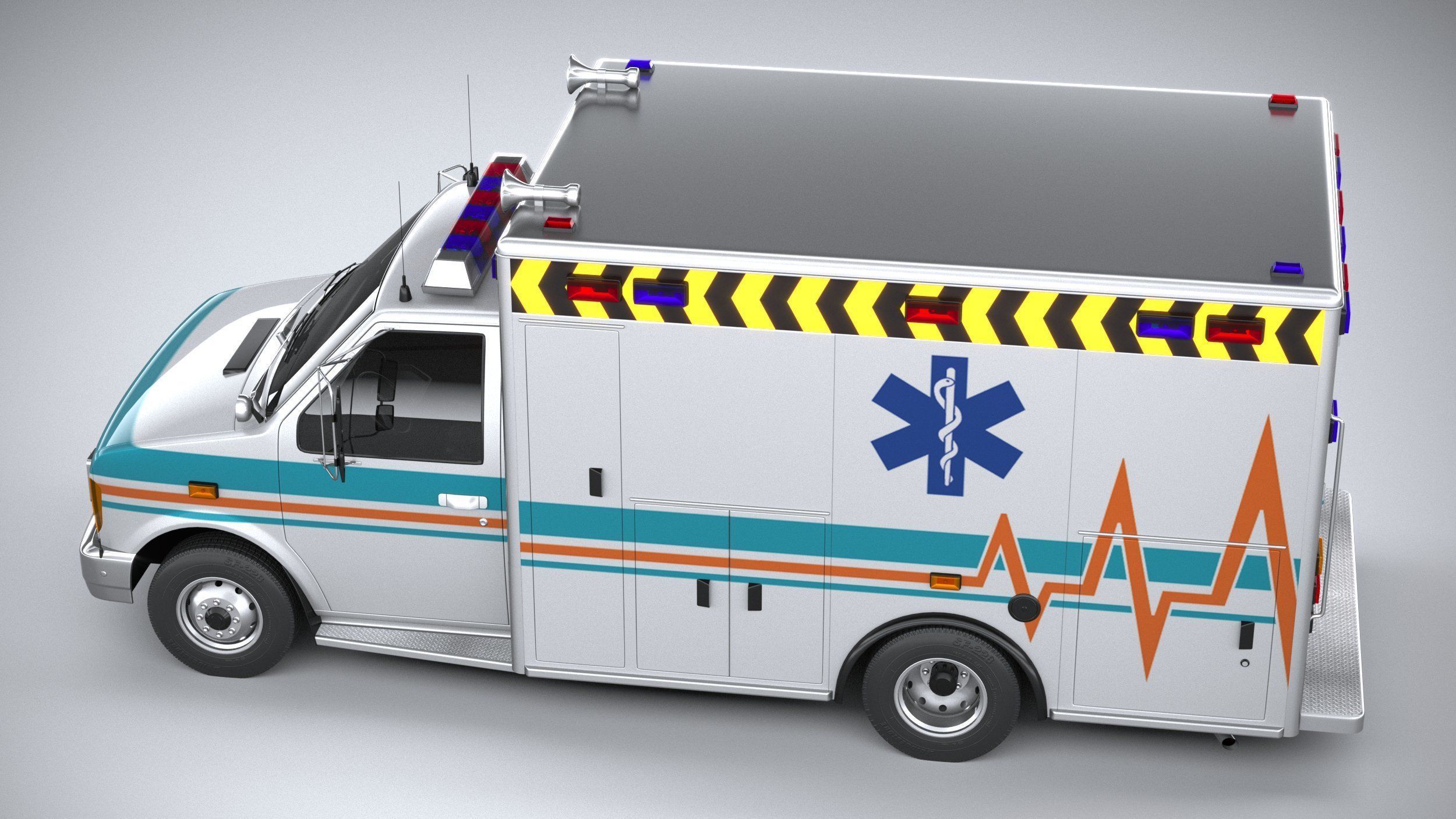 Generic Ambulance Classic 3D model_9