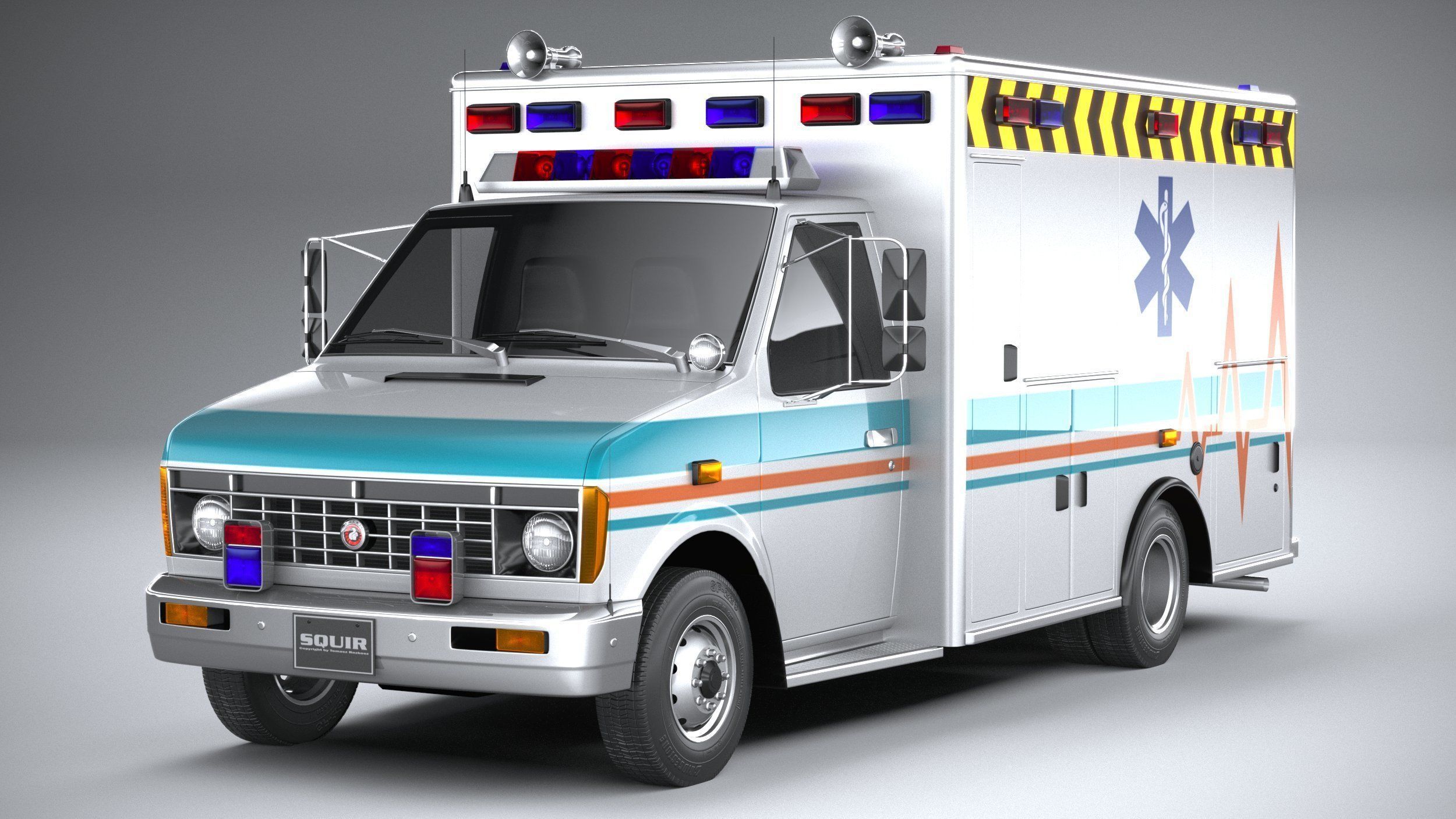 Generic Ambulance Classic 3D model_2