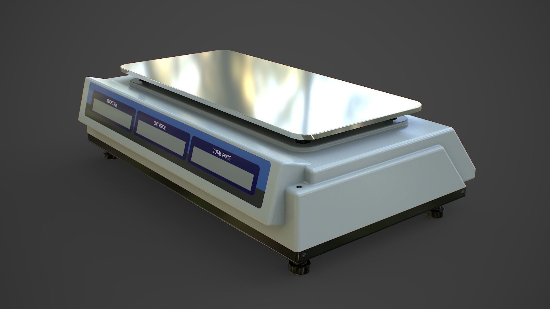 Electronic Weighing Scale  Low-poly 3D model_6