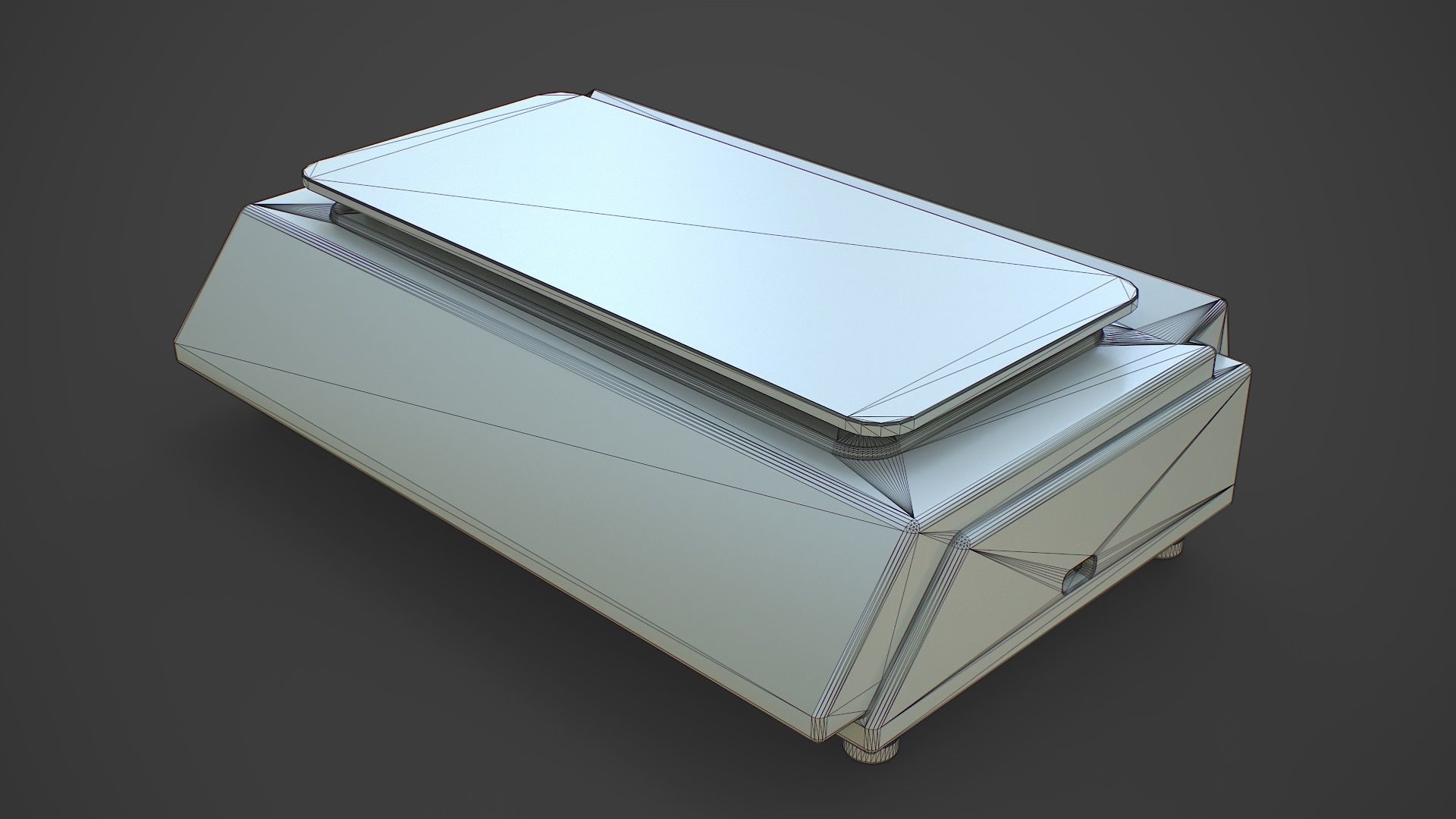 Electronic Weighing Scale  Low-poly 3D model_9