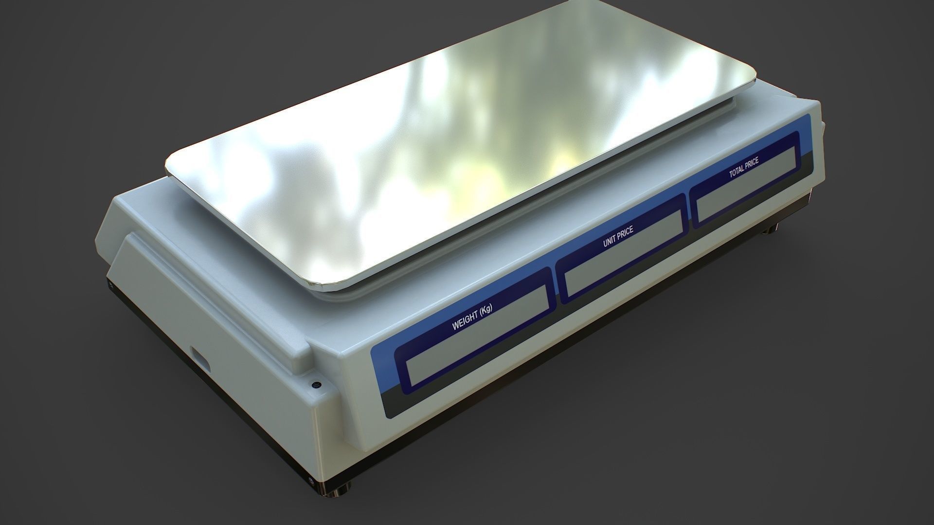 Electronic Weighing Scale  Low-poly 3D model_4