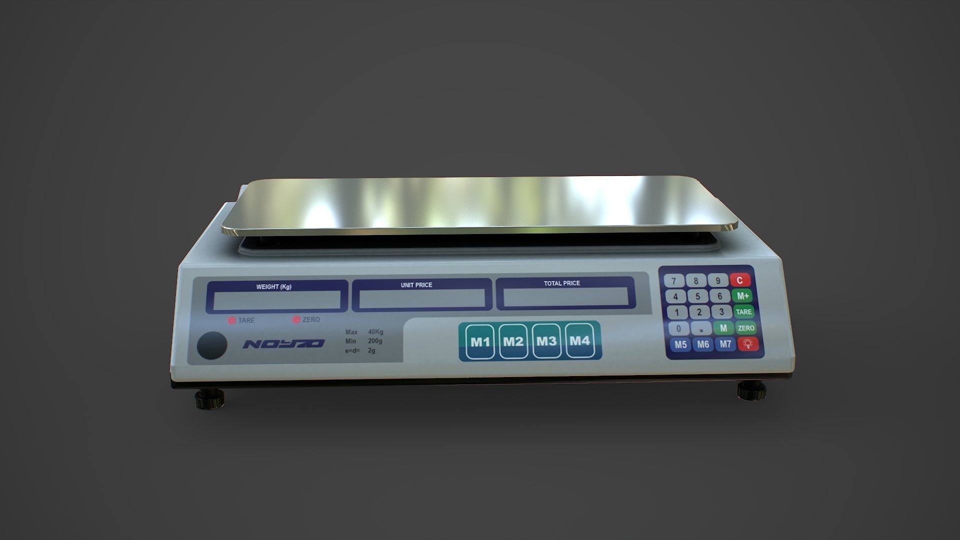 Electronic Weighing Scale  Low-poly 3D model_1