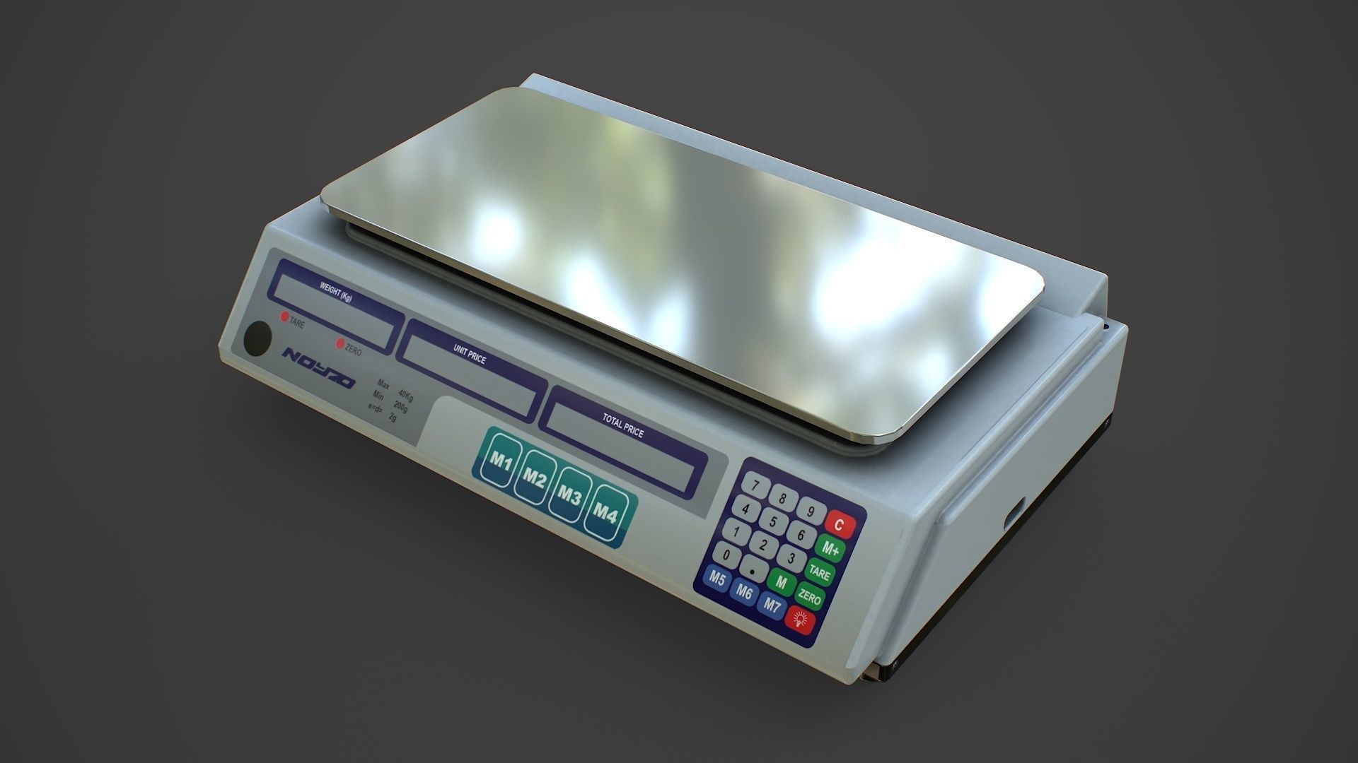 Electronic Weighing Scale  Low-poly 3D model_2