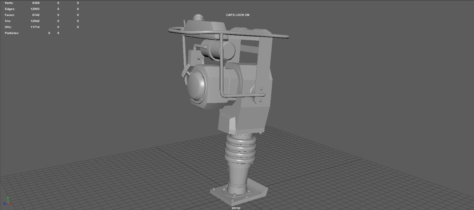 TAMPING RAMMER Low-poly 3D model_5