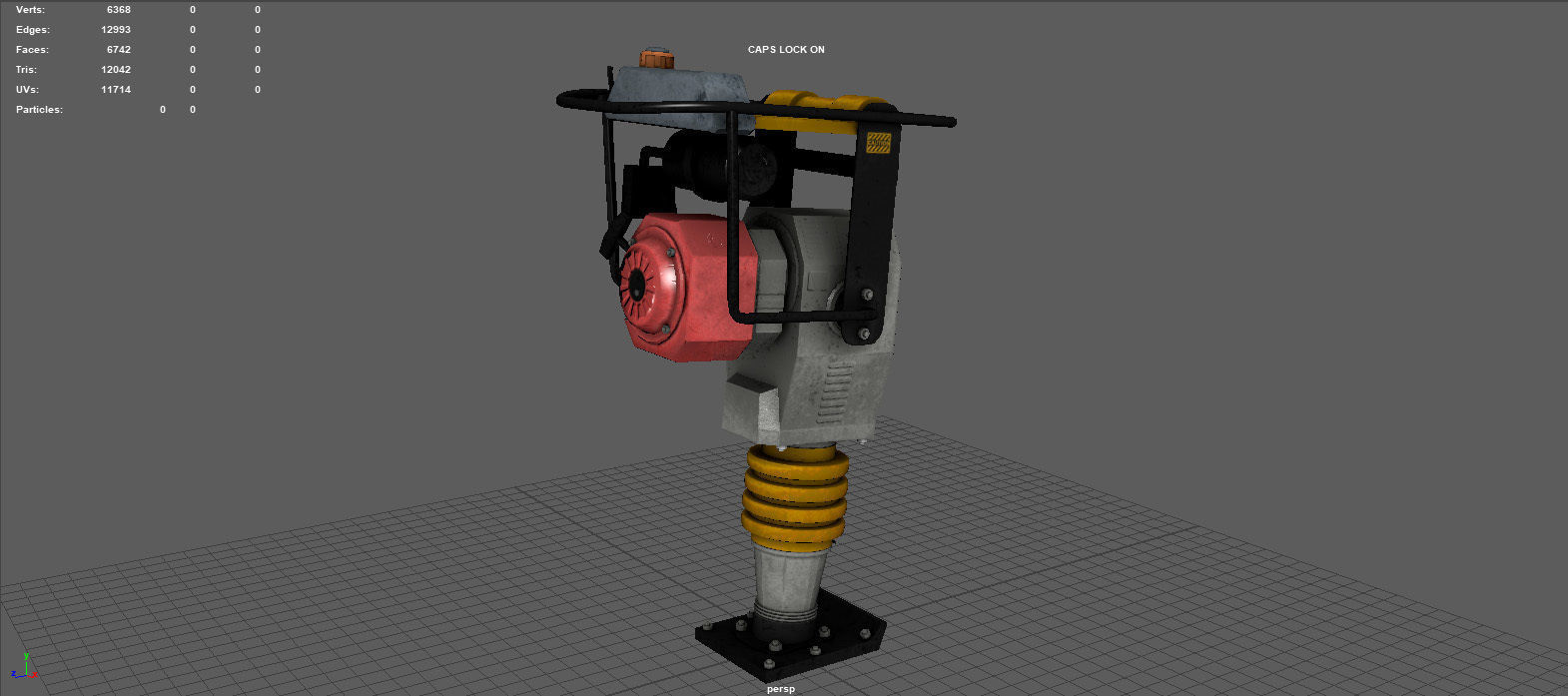 TAMPING RAMMER Low-poly 3D model_4