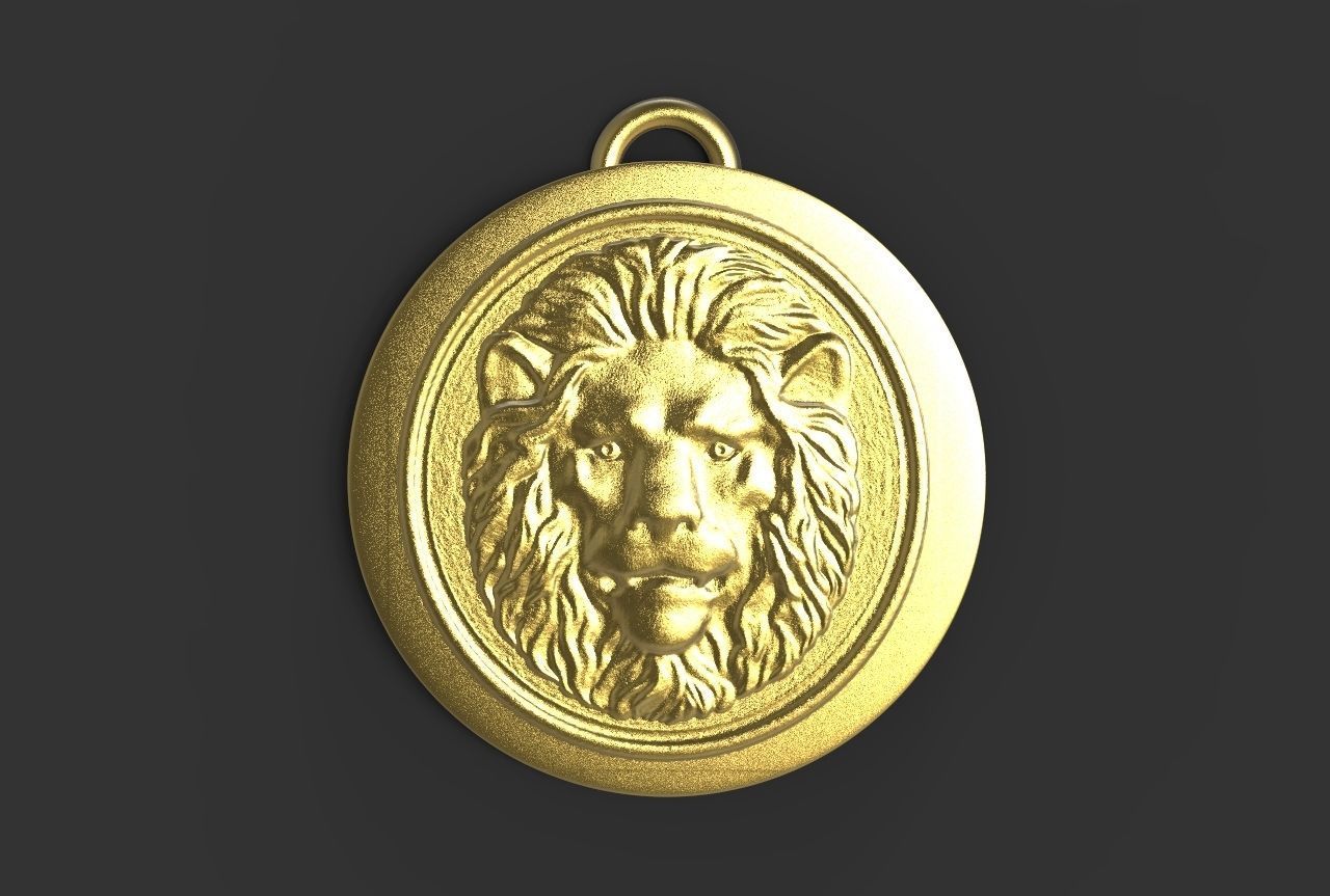 Lion Pendant 3D print model_1