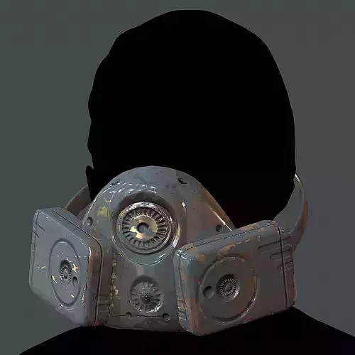 Gas mask helmet 3d model scifi Low-poly 