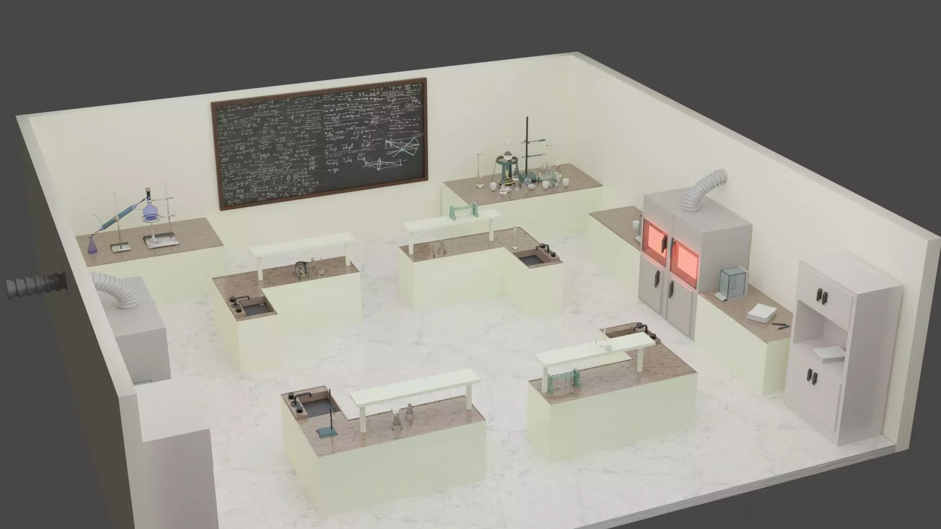 Laboratory floor plan of room 3D model