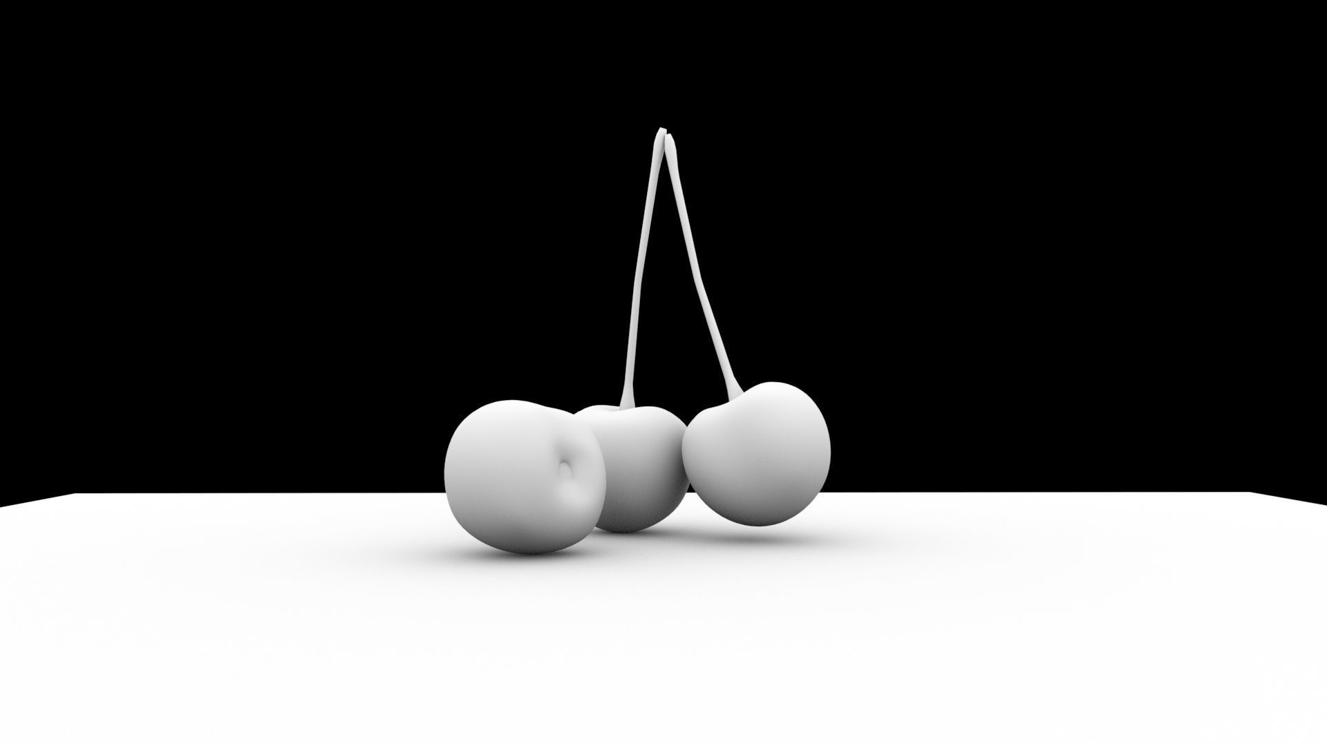 Cherry three cherries Free 3D model_1