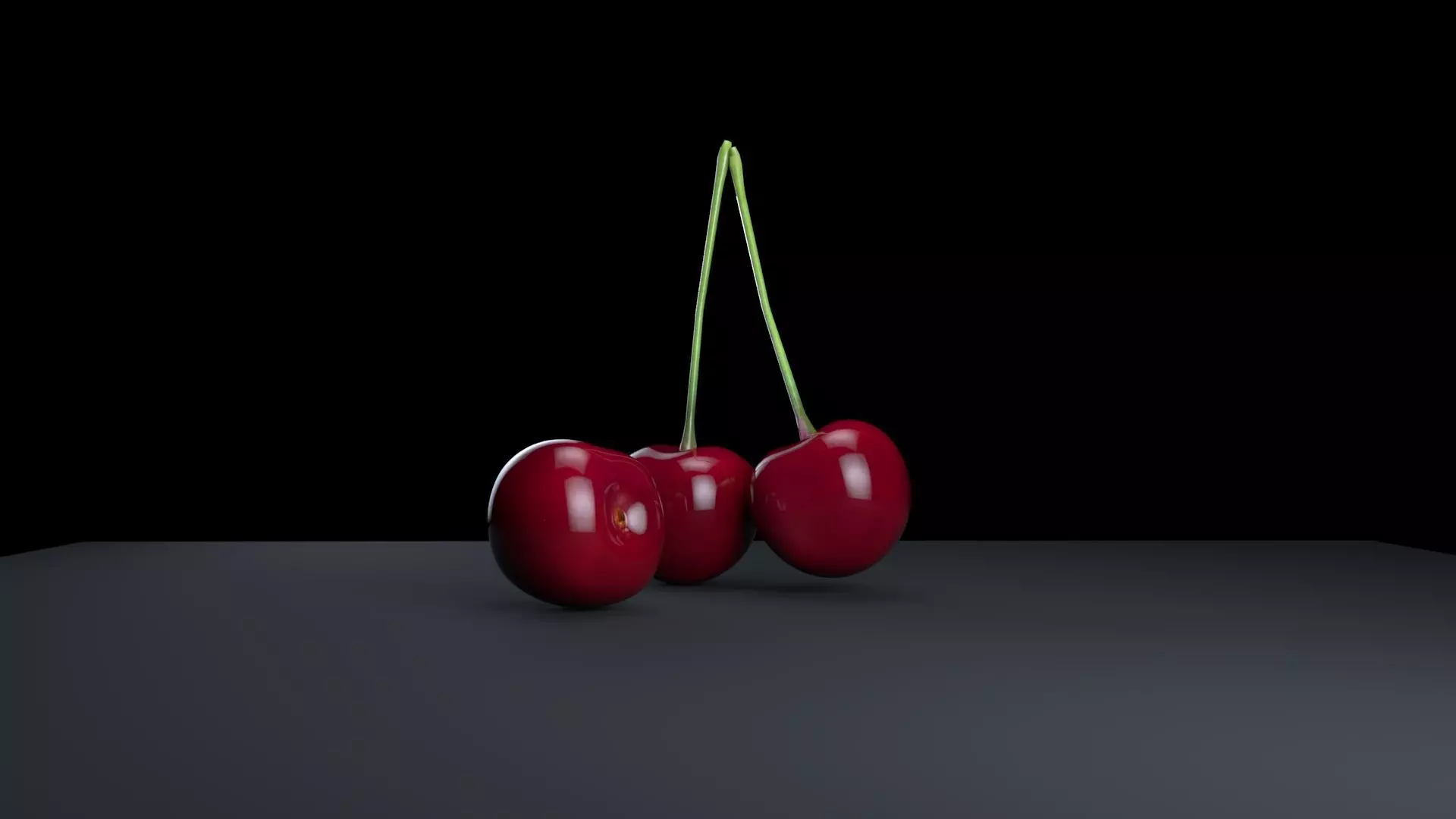 Cherry three cherries Free 3D model_0