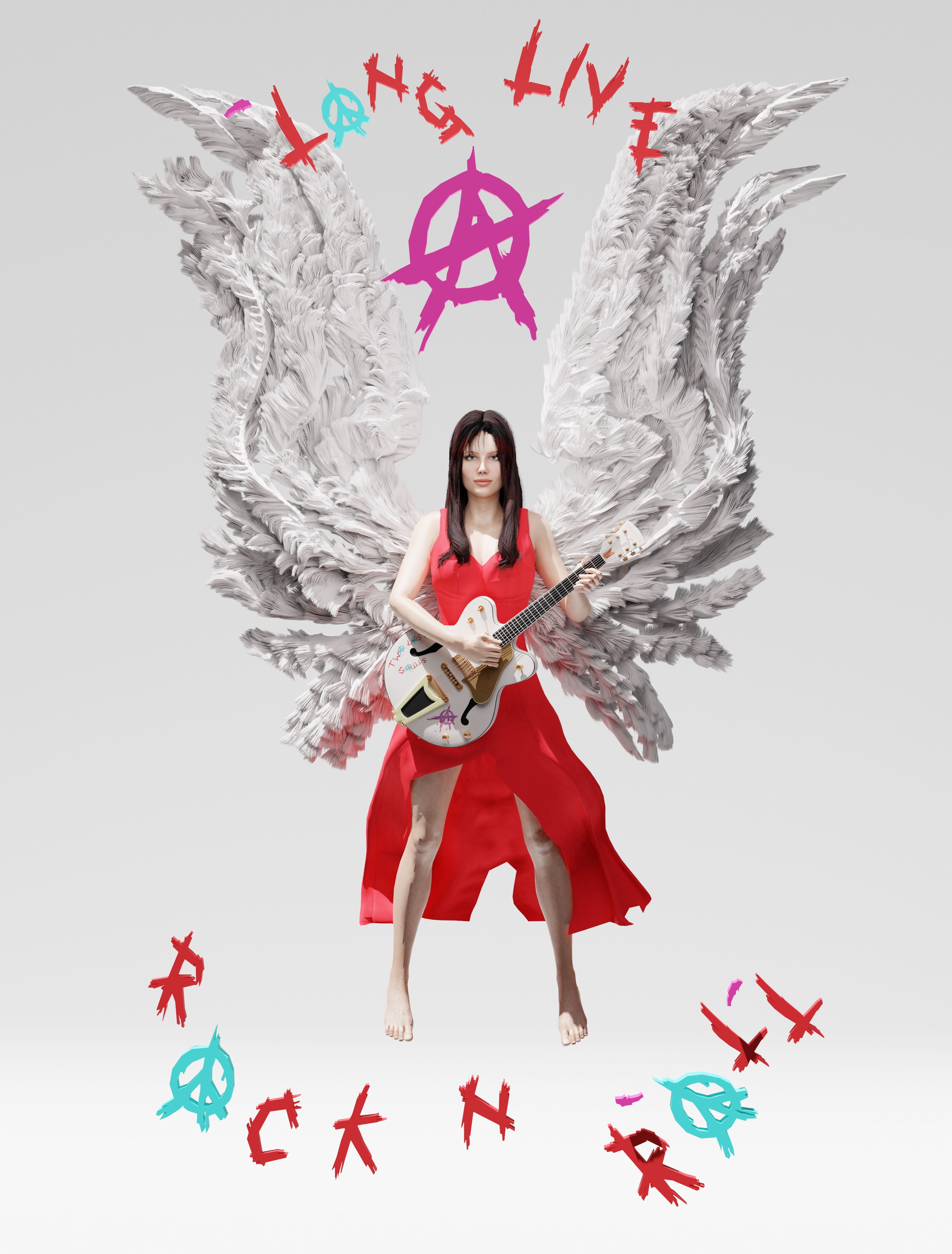 Realistic Angel Wings Rigged and animated Free low-poly 3D model_6