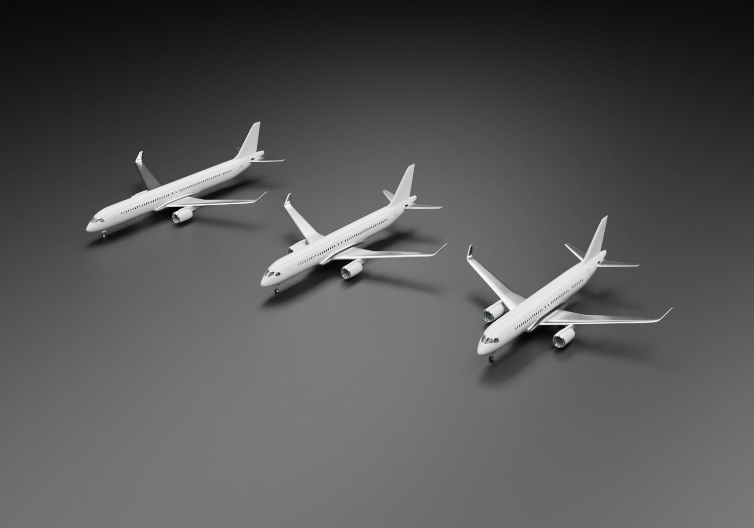 Airbus A220 Family Pack 3D model_1