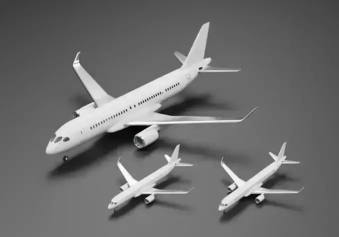 Airbus A220 Family Pack 3D model