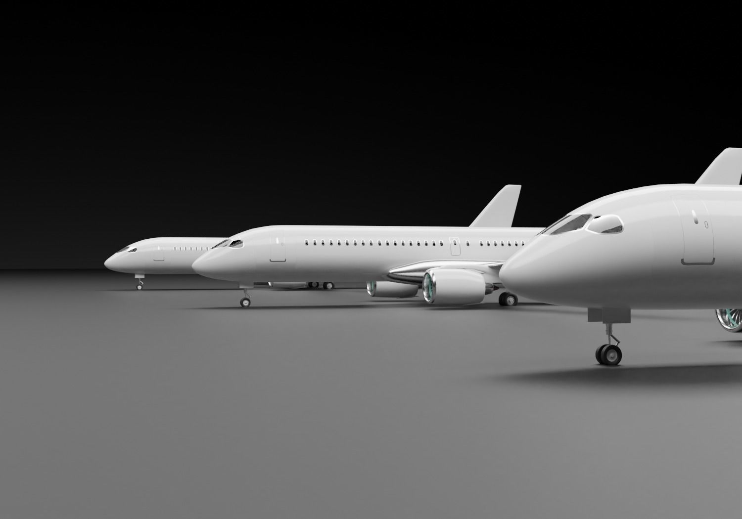 Airbus A220 Family Pack 3D model_3