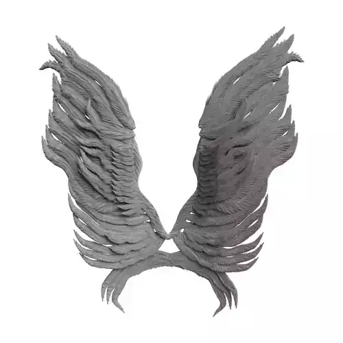 Realistic Angel Wings Procedural rigged and animated  Free 3D model