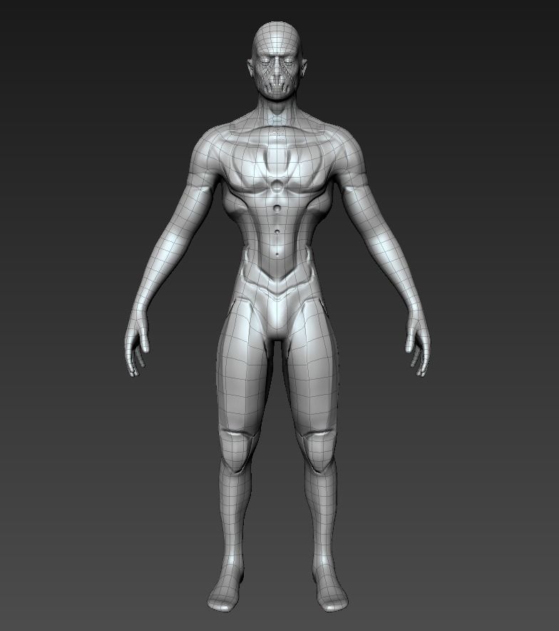 Hibernated sci-fi soldier Low-poly 3D model_0