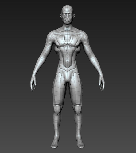 Hibernated sci-fi soldier Low-poly 3D model