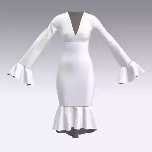 DRESS DRESS with long sleeves and frills