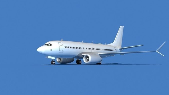 Boeing 737 MAX 7 Unmarked 3 3D model