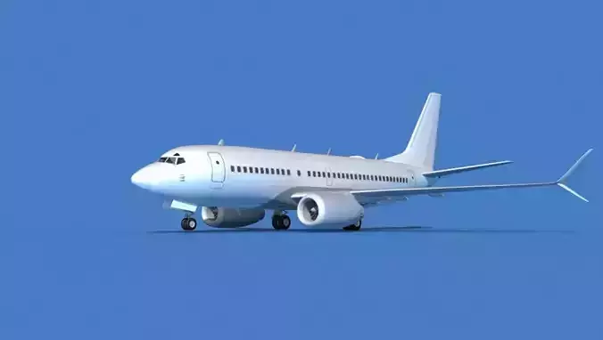 Boeing 737 MAX 7 Unmarked 3 3D model